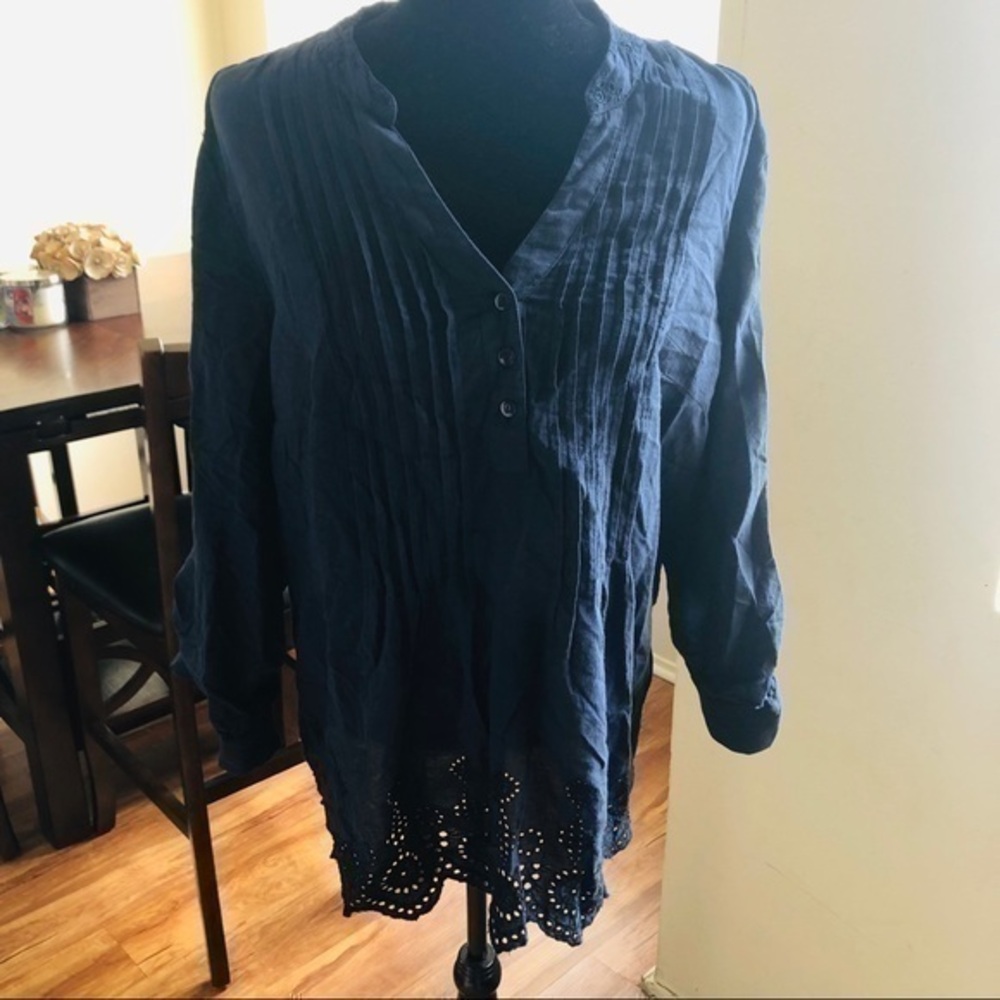 Style & Co. Petite Navy Blue Blouse sz PXL